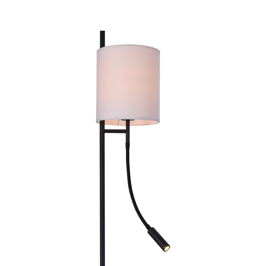 LED Grīdas stāvlampa TOKYO 1xE27/40W/230V + LED/3W melna/balta