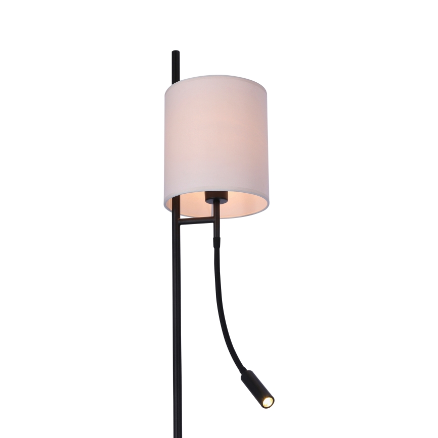 LED Grīdas stāvlampa TOKYO 1xE27/40W/230V + LED/3W melna/balta