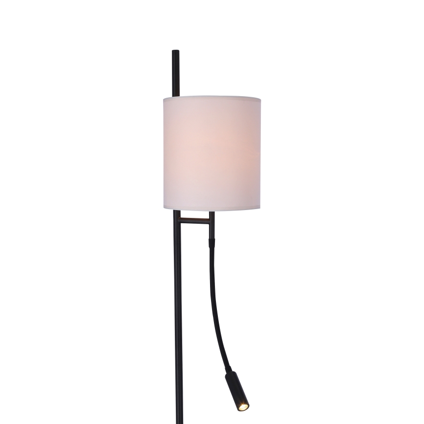 LED Grīdas stāvlampa TOKYO 1xE27/40W/230V + LED/3W melna/balta