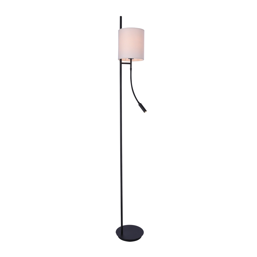 LED Grīdas stāvlampa TOKYO 1xE27/40W/230V + LED/3W melna/balta