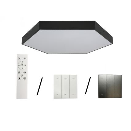 LED griestu gaismeklis, 200 W, 230 V, 3000/4000/6500 K, Ø 100 cm, melns
