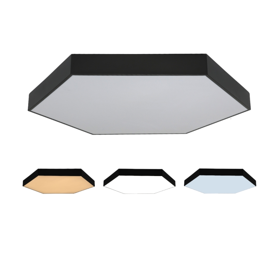 LED griestu gaismeklis, 200 W, 230 V, 3000/4000/6500 K, Ø 100 cm, melns