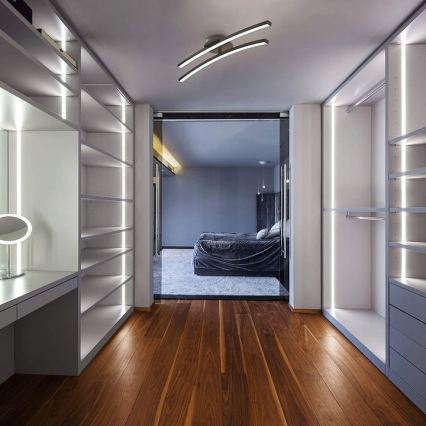 LED griestu gaismeklis 2xLED/6W/230V 3000K melns