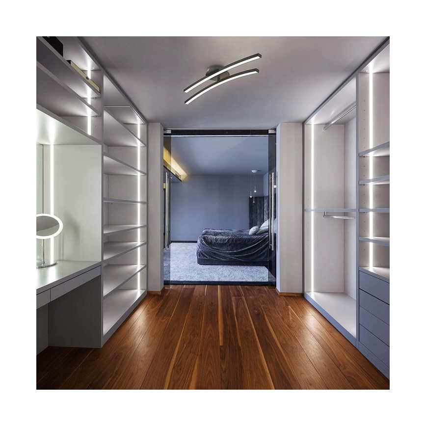 LED griestu gaismeklis 2xLED/6W/230V 3000K melns