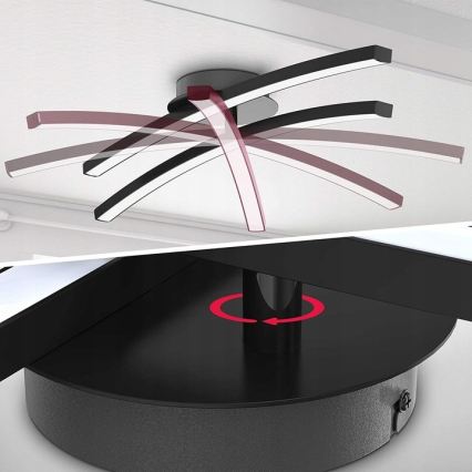 LED griestu gaismeklis 2xLED/6W/230V 3000K melns