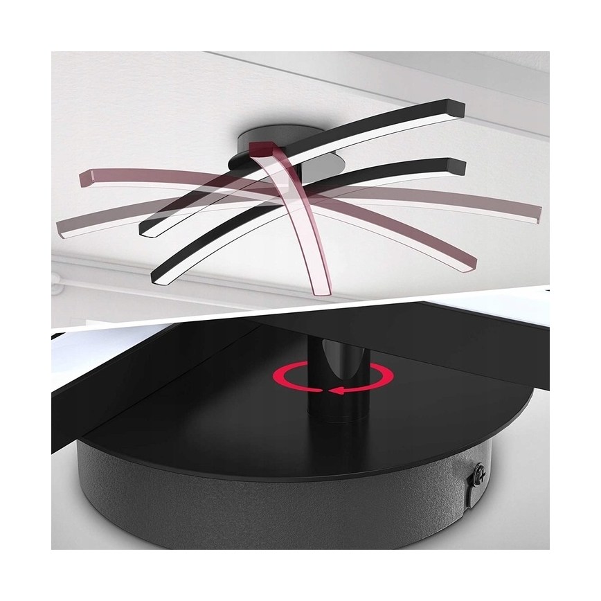 LED griestu gaismeklis 2xLED/6W/230V 3000K melns