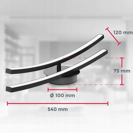 LED griestu gaismeklis 2xLED/6W/230V 3000K melns