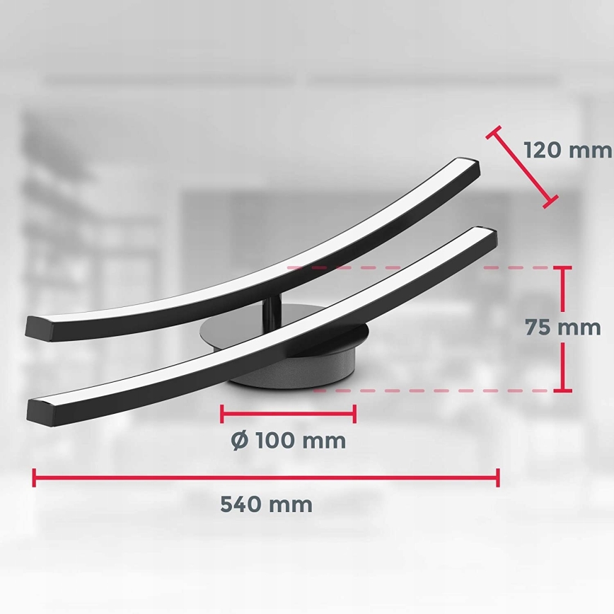 LED griestu gaismeklis 2xLED/6W/230V 3000K melns