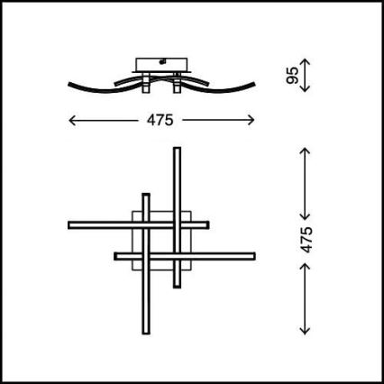 LED griestu gaismeklis 4xLED/2,6W/230V 3000K matēts hroms