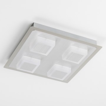 LED Griestu gaismeklis 4xLED/5W/230V 3000K 28x28 cm matēts hroms