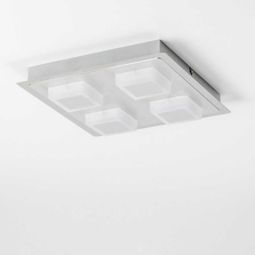 LED Griestu gaismeklis 4xLED/5W/230V 3000K 28x28 cm matēts hroms