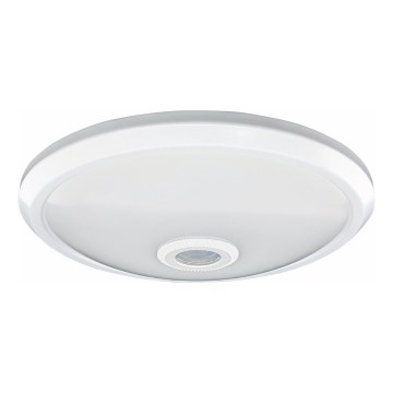 LED griestu gaismeklis ar kustības un krēslas sensoru LED/16W/230V Ø 29 cm balts