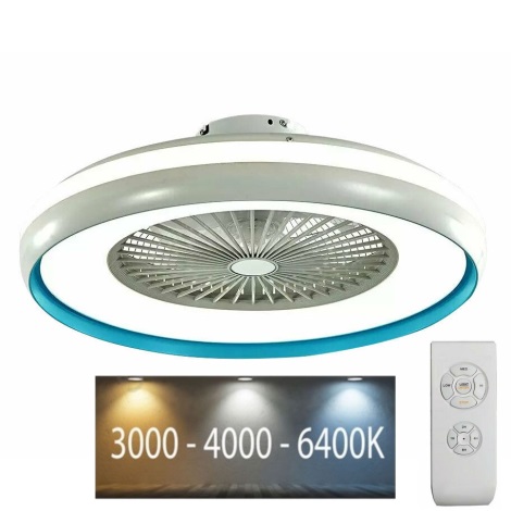 LED Griestu gaismeklis ar ventilatoru LED/45W/230V zils