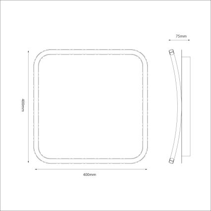 LED griestu gaismeklis CALI LED/30W/230V 40x40 cm melns