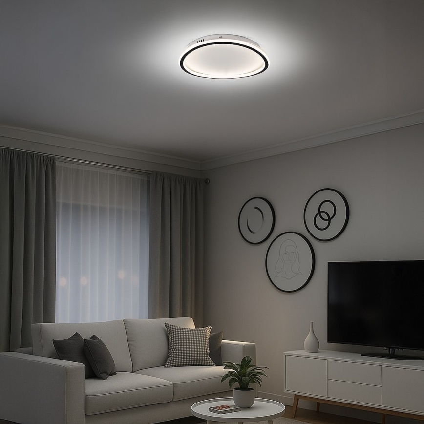 LED griestu gaismeklis CALI LED/30W/230V Ø 40 cm melns