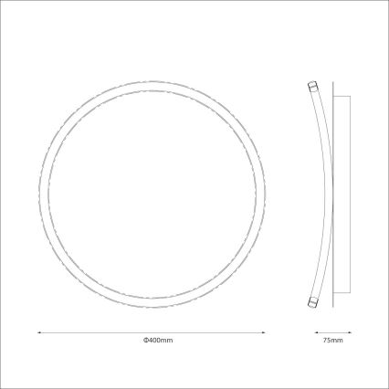 LED griestu gaismeklis CALI LED/30W/230V Ø 40 cm melns