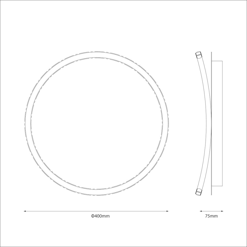 LED griestu gaismeklis CALI LED/30W/230V Ø 40 cm melns
