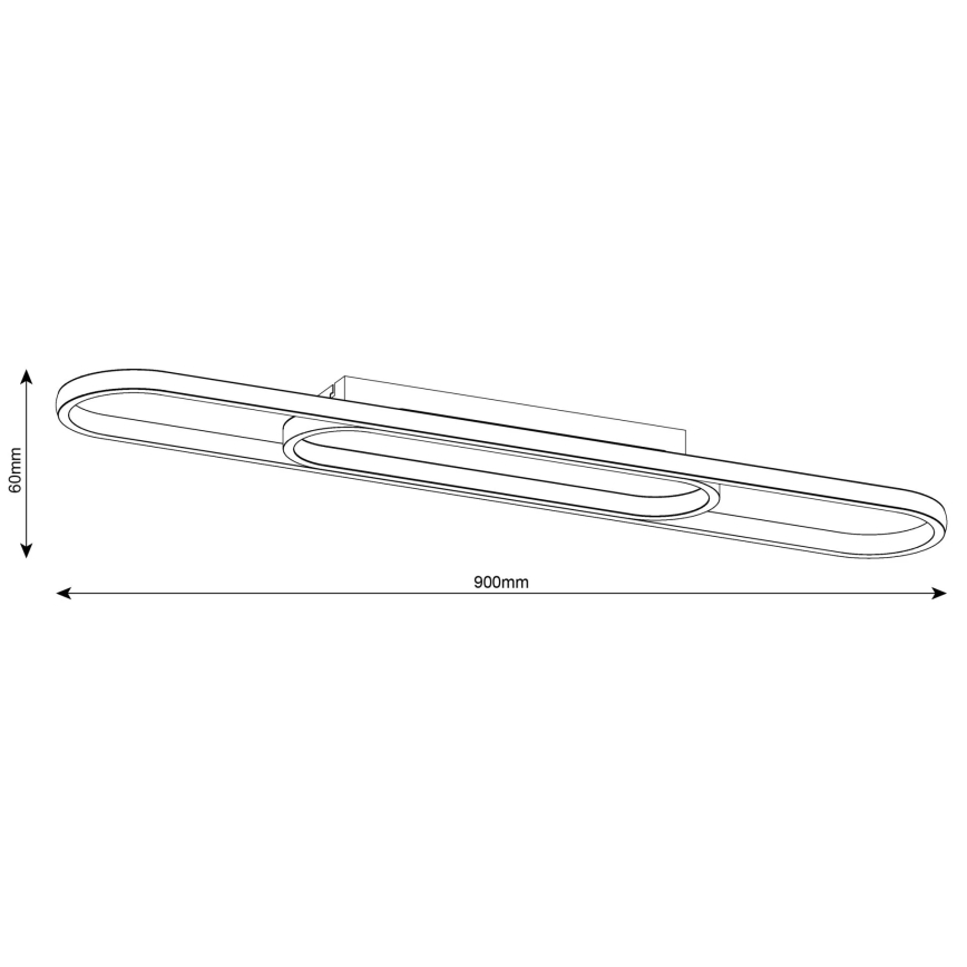 LED griestu gaismeklis CORDOBA LED/26W/230V melns