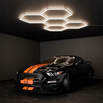 LED griestu gaismeklis HEXAGON LED/240W/85-265V 4000K 298x209 cm CRI 90 IP54 balts