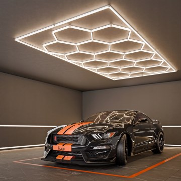 LED griestu gaismeklis HEXAGON LED/696W/85-265V 4000K 484x243 cm CRI 90 IP44 balts