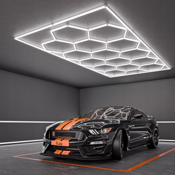 LED griestu gaismeklis HEXAGON LED/696W/85-265V 6500K 484x243 cm CRI 90 IP44 balta