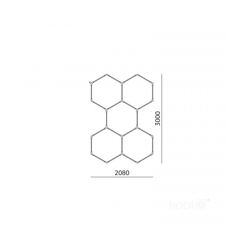 LED griestu gaismeklis HEXLINE LED/216W/230V 4000K 208x300 cm balts