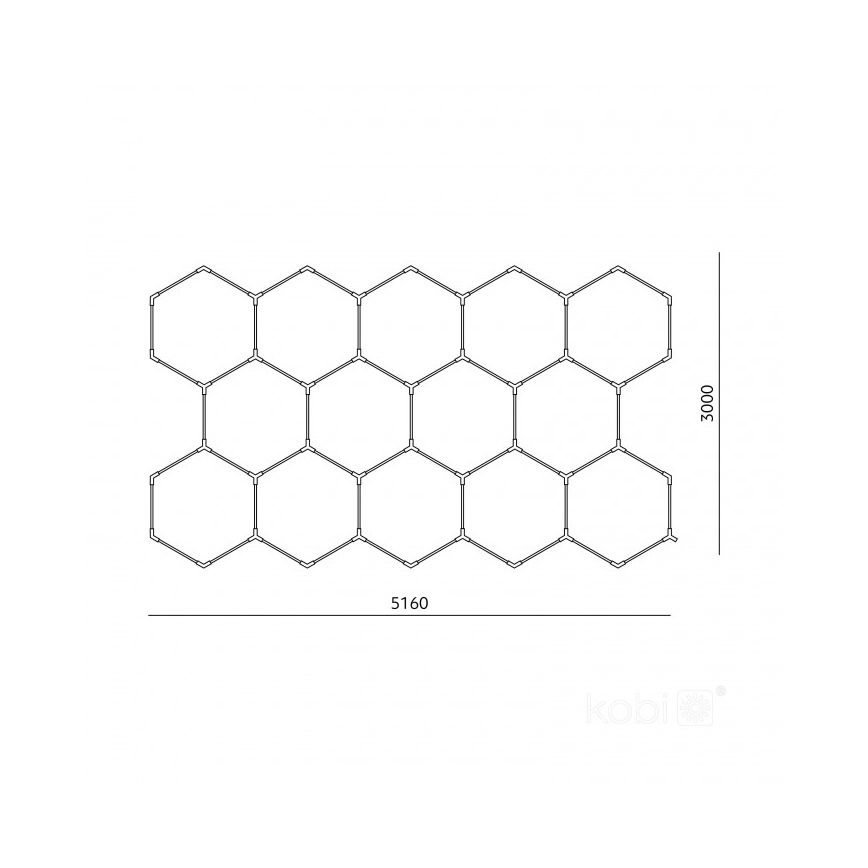 LED griestu gaismeklis HEXLINE LED/513W/230V 4000K 300x516 cm balts
