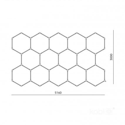 LED griestu gaismeklis HEXLINE LED/513W/230V 6500K 300x516 cm balts