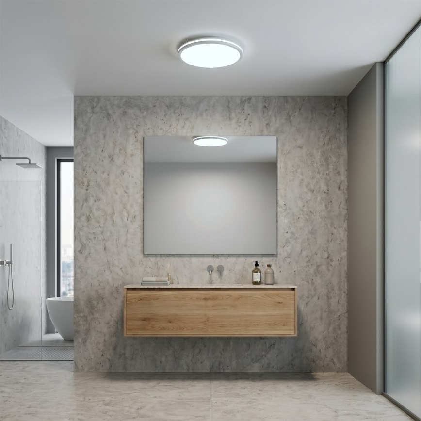 LED griestu gaismeklis HUGO LED/12/18/24W/230V 3000/4000/6500K Ø 30 cm IP54 balta