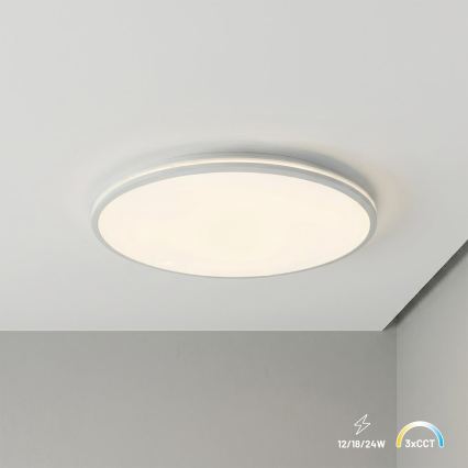 LED griestu gaismeklis HUGO LED/12/18/24W/230V 3000/4000/6500K Ø 30 cm IP54 balta