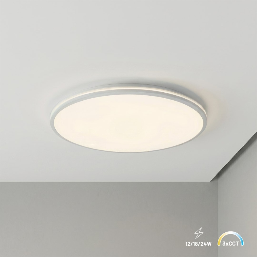 LED griestu gaismeklis HUGO LED/12/18/24W/230V 3000/4000/6500K Ø 30 cm IP54 balta