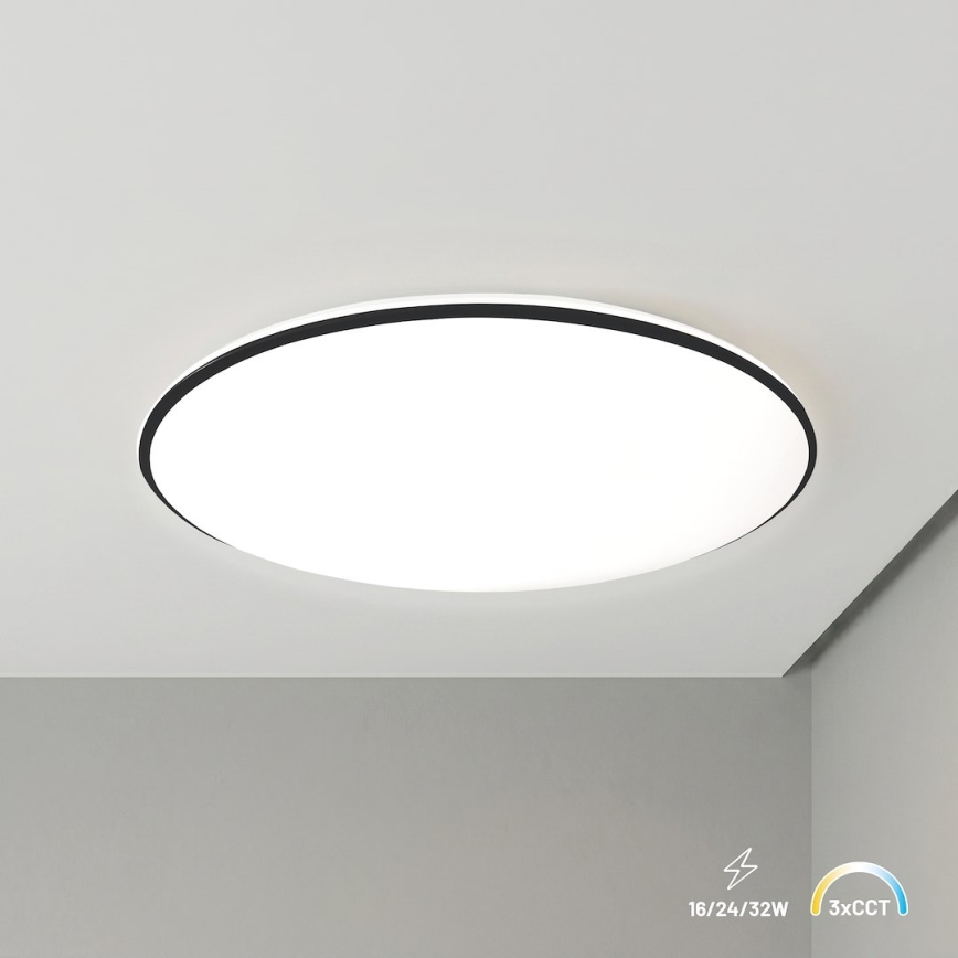 LED griestu gaismeklis HUGO LED/16/24/32W/230V 3000/4000/6500K pr. 37 cm IP54 melns