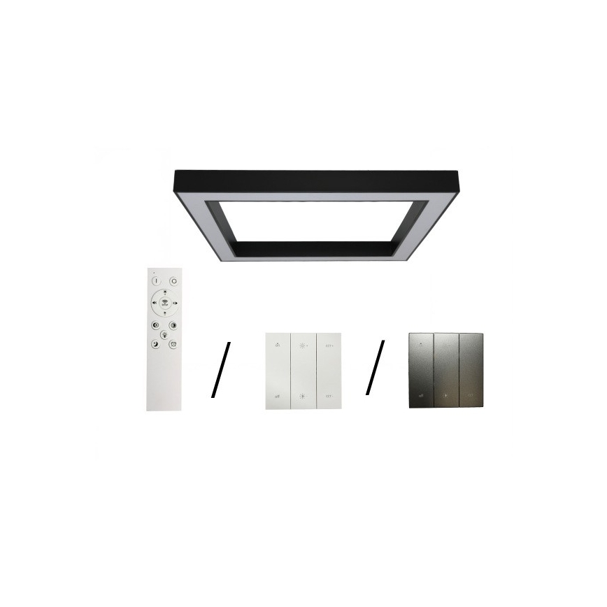 LED griestu gaismeklis LED/130W/230V 3000/4000/6500K 100x100 cm melns