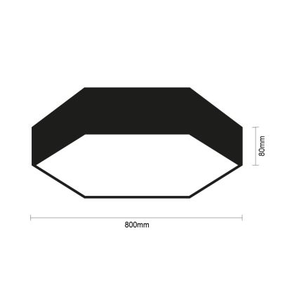 LED griestu gaismeklis LED/135W/230V 3000/4000/6500K Ø 80 cm melns