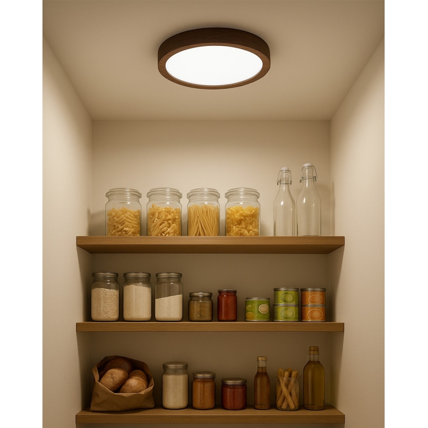 LED griestu gaismeklis LED/18W/230V 3000/4000/6500K Ø 23 cm brūns