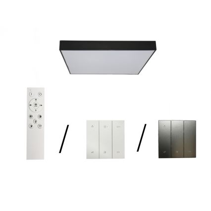 LED griestu gaismeklis LED/215W/230V 3000/4000/6500K 80x80 cm melns