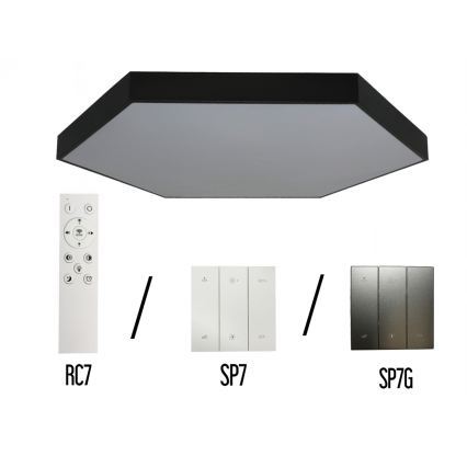 LED griestu gaismeklis LED/240W/230V 3000/4000/6500K Ø 120 cm melns