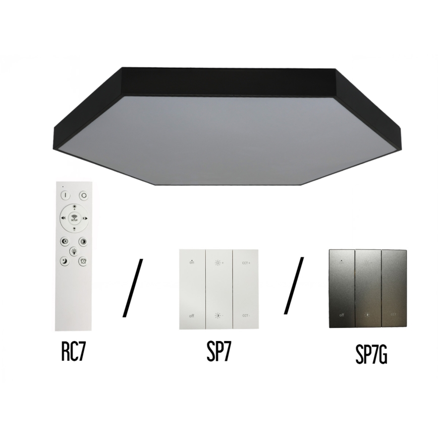 LED griestu gaismeklis LED/240W/230V 3000/4000/6500K Ø 120 cm melns
