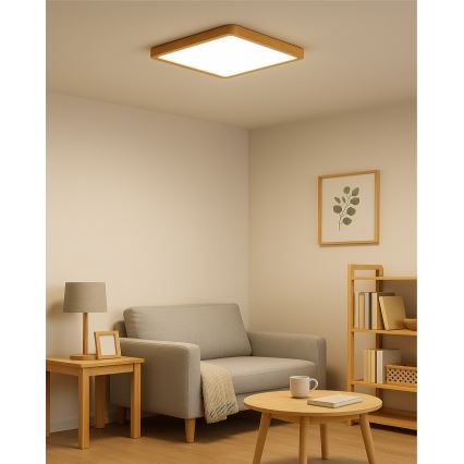 LED griestu gaismeklis, LED/24W/230V, 3000/4000/6500K, 30x30 cm, bēšs