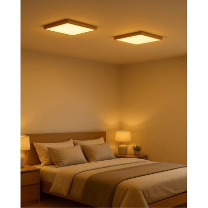 LED griestu gaismeklis, LED/24W/230V, 3000/4000/6500K, 30x30 cm, bēšs