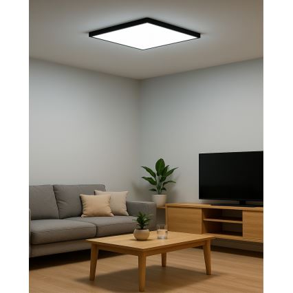 LED Griestu gaismeklis LED/24W/230V 3000/4000/6500K 30x30 cm melns