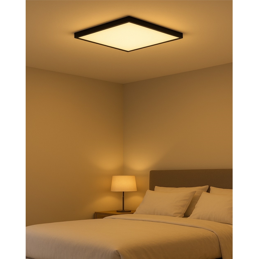 LED Griestu gaismeklis LED/24W/230V 3000/4000/6500K 30x30 cm melns