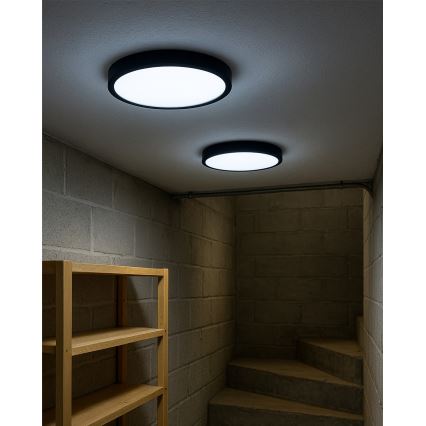 LED griestu gaismeklis LED/32W/230V 3000/4000/6500K Ø 40 cm melns