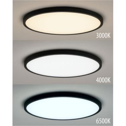 LED griestu gaismeklis LED/32W/230V 3000/4000/6500K Ø 40 cm melns