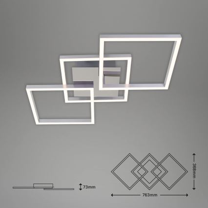 LED griestu gaismeklis LED/33W/230V 3000K matēts hroms