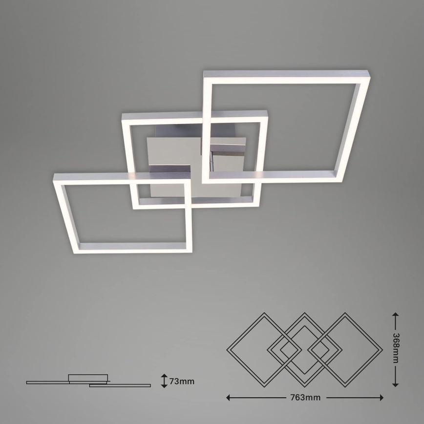 LED griestu gaismeklis LED/33W/230V 3000K matēts hroms