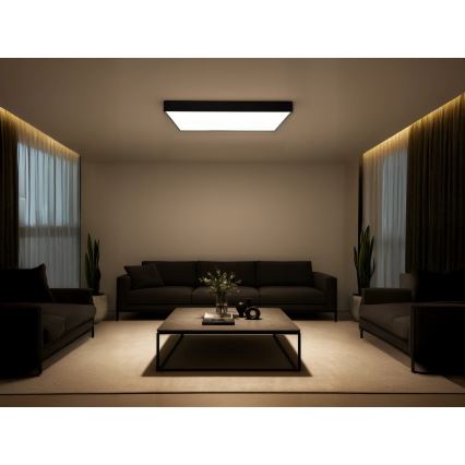 LED griestu gaismeklis LED/340W/230V 3000/4000/6500K 100x100 cm melns