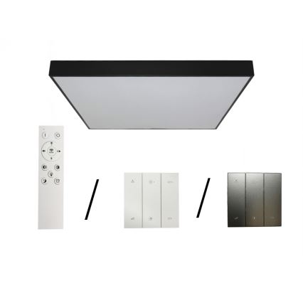 LED griestu gaismeklis LED/340W/230V 3000/4000/6500K 100x100 cm melns