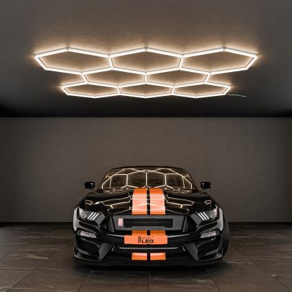 LED griestu gaismeklis HEXAGON LED/350W/85-265V 4000K 313x298 cm CRI 90 IP44 balts