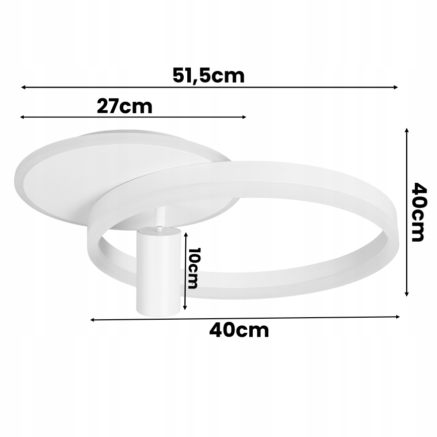 LED griestu gaismeklis LED/38W/230V + 1xGU10/30W balts